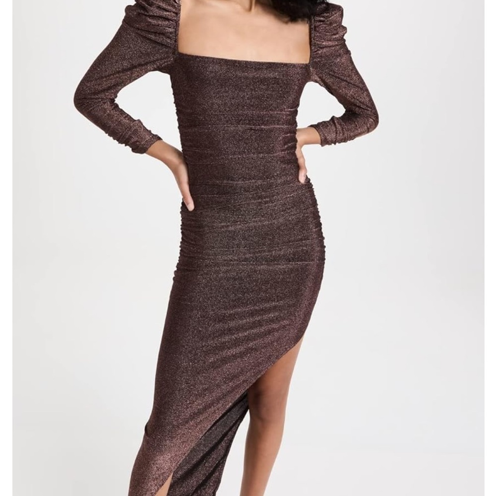 Astr The Label Metallic Ruched Dress